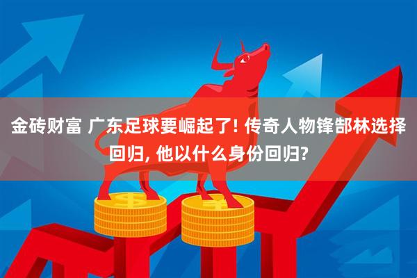 金砖财富 广东足球要崛起了! 传奇人物锋郜林选择回归, 他以什么身份回归?